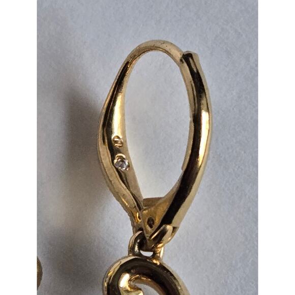 Gorgeous NADRI Clear CZ Crystal Gold Tone Drop Dangle Lever Back Earrings 18K GP - Picture 8 of 8